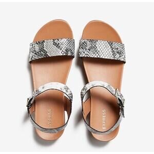 Express Snake Print Ankle Strap Platform Sandel Size 10